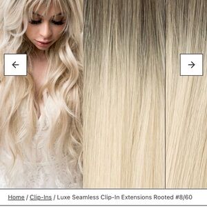 20 Inch Laced Rooted Blonde Clip-In Hair Extensions